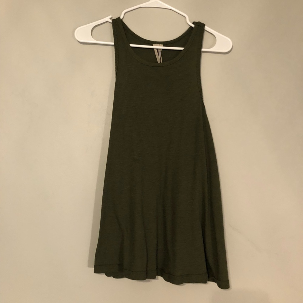 Olive green free people tank top